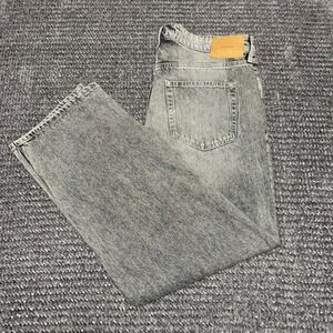 & Denim Womens Jeans US 14 Gray Acid Wash Baggy Low Waist Relaxed Fit